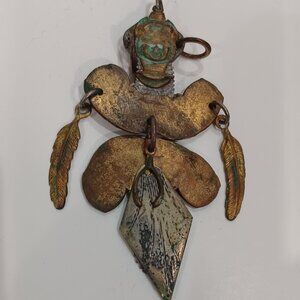 Vintage Unique Brass Figure Pendant
